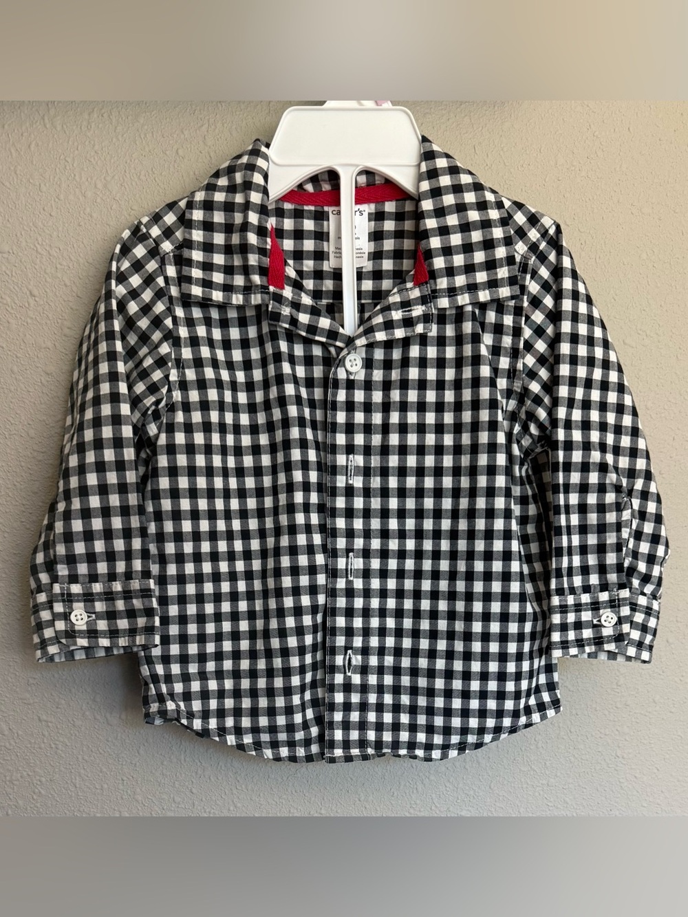 Carter's Boy’s Plaid Botton-Down Long Sleeve Shirt | Size 12M Months | EUC